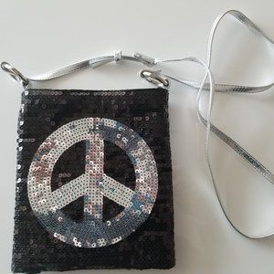Sequined Peace Purse